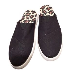 Tom’s Women Alpargata Mallow Mule Black Heritage Canvas Slip Ons